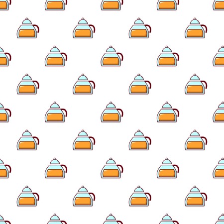 Honey in glass jar pattern in cartoon style. Seamless pattern vector illustrationのイラスト素材