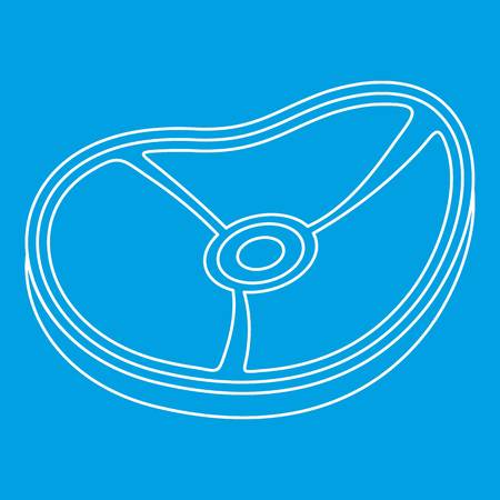 Meat steak icon blue outline style isolated vector illustration. Thin line signのイラスト素材
