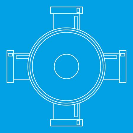 Connection pipes icon blue outline style isolated vector illustration. Thin line signのイラスト素材