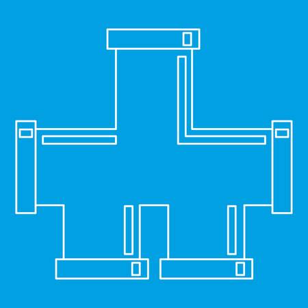 Piping connection icon blue outline style isolated illustration.のイラスト素材