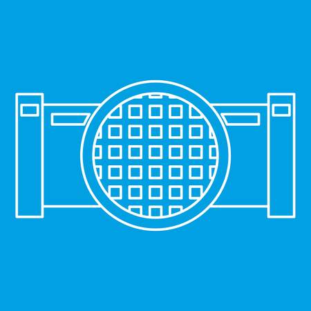 Drain system icon blue outline style isolated illustration.のイラスト素材