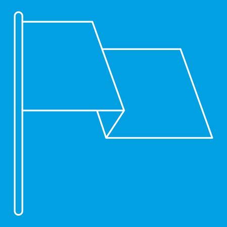 Flag icon blue outline style isolated vector illustration. Thin line signのイラスト素材