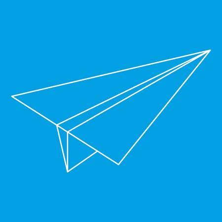 Paper plane icon blue outline style isolated vector illustration. Thin line signのイラスト素材