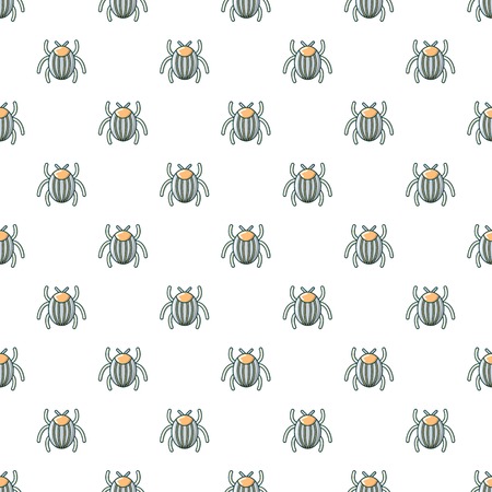 Garden beetle bug pattern in cartoon style. Seamless pattern vector illustrationのイラスト素材