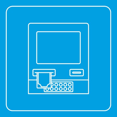 ATM bank cash machine icon outlineのイラスト素材