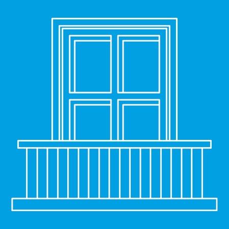 Classic balcony balustrade with window iconのイラスト素材