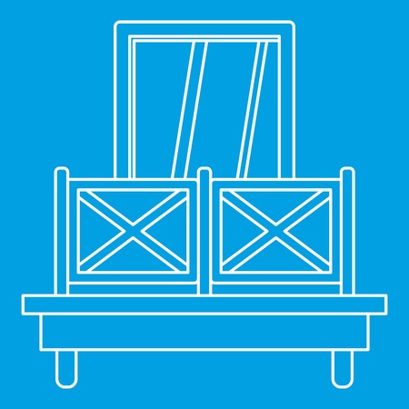 Balcony and window icon, outline styleのイラスト素材