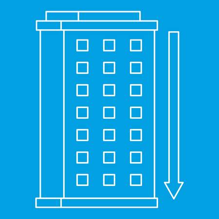 Building icon blue outline style isolated vector illustration. Thin line signのイラスト素材