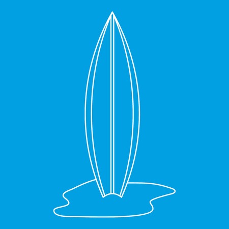 Surf board icon blue outline style isolated vector illustration. Thin line signのイラスト素材