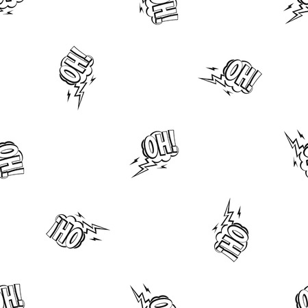 Oh, speech bubble pattern repeat seamless in black color for any design. Vector geometric illustrationのイラスト素材