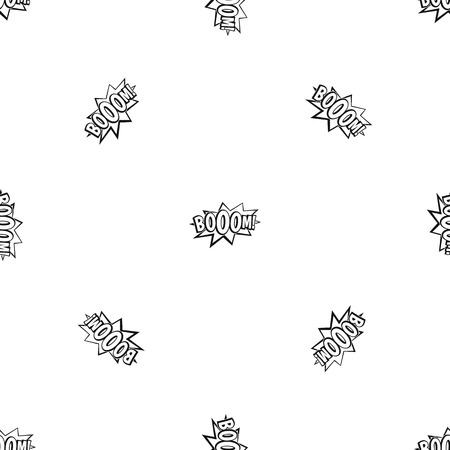 Boom, explosion bubble pattern repeat seamless in black color for any design. Vector geometric illustrationのイラスト素材
