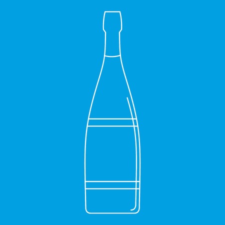 Glass bottle icon blue outline style isolated vector illustration. Thin line signのイラスト素材