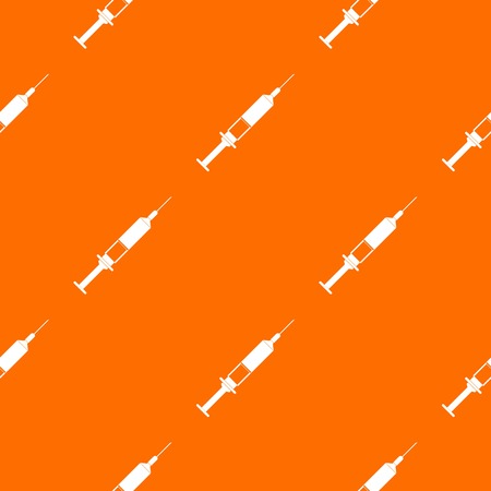 Syringe pattern repeat seamless in orange color for any design. Vector geometric illustrationのイラスト素材