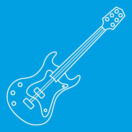 Electric guitar icon, outline styleのイラスト素材