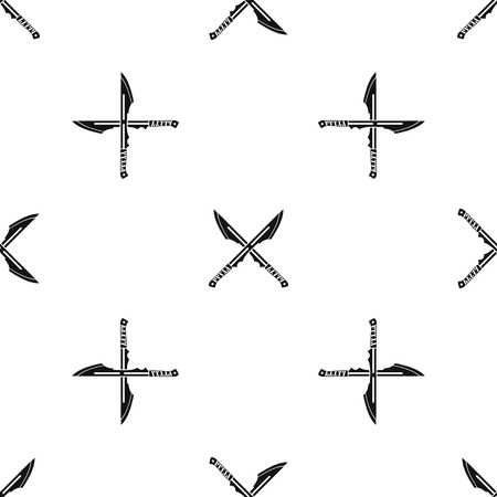 Japanese Tanto daggerspattern seamless blackのイラスト素材