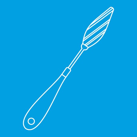 Scraper icon blue outline style isolated vector illustration. Thin line signのイラスト素材