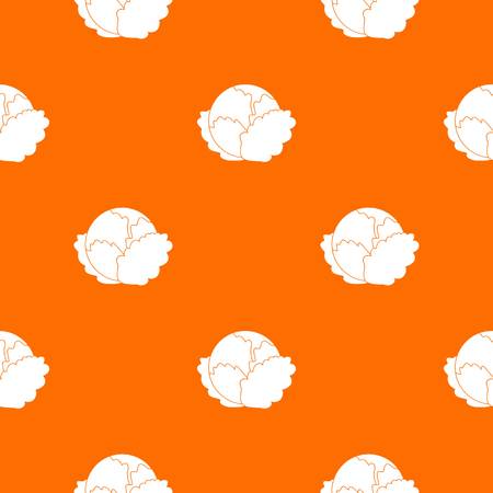 Cabbage pattern repeat seamless in orange color for any design. Vector geometric illustrationのイラスト素材