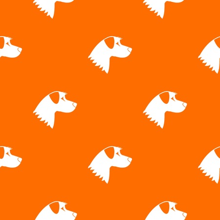 Dog pattern repeat seamless in orange color for any design. Vector geometric illustrationのイラスト素材