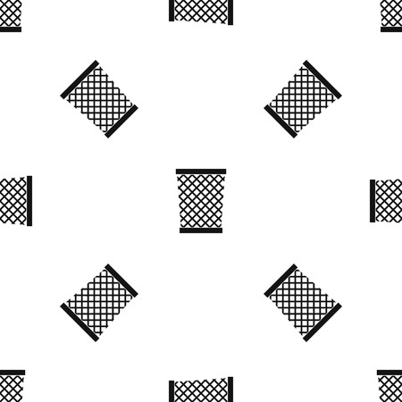 Wastepaper basket pattern seamless blackのイラスト素材
