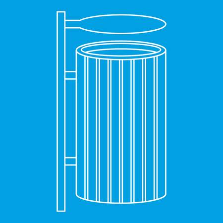 Public litter bin icon blue outline style isolated vector illustration. Thin line signのイラスト素材