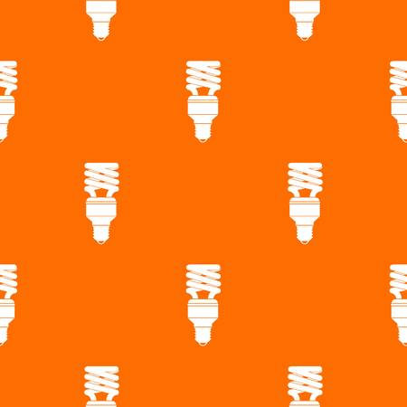 Energy saving bulb pattern repeat seamless in orange color for any design. Vector geometric illustrationのイラスト素材