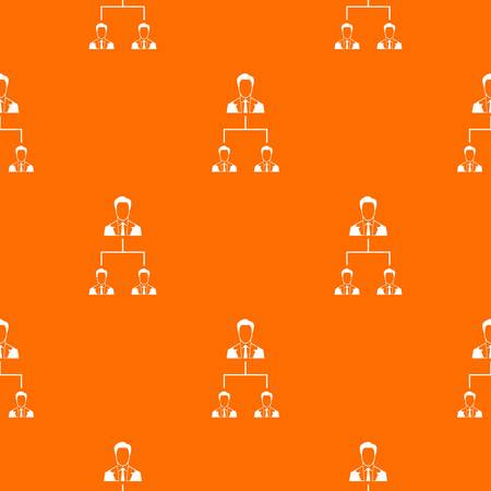 Company structure pattern repeat seamless in orange color for any design. Vector geometric illustrationのイラスト素材