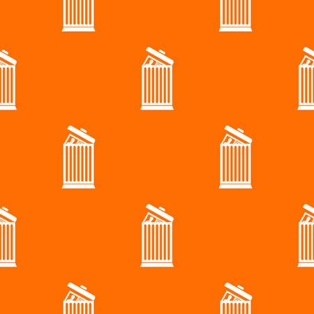 Resume thrown away in the trash can pattern repeat seamless in orange color for any design. Vector geometric illustrationのイラスト素材