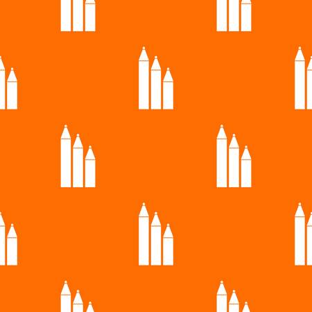 Three pencils pattern repeat seamless in orange color for any design. Vector geometric illustrationのイラスト素材