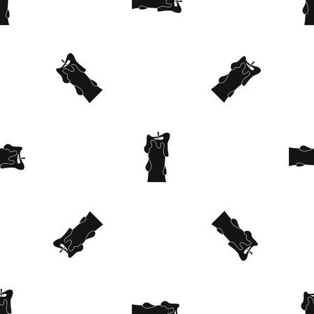Thick candle pattern repeat seamless in black color for any design. Vector geometric illustrationのイラスト素材
