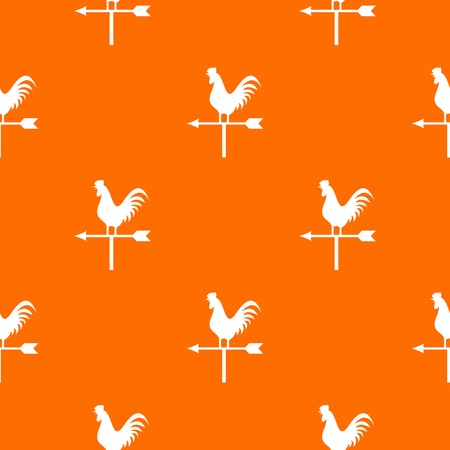Weather vane with cock pattern repeat seamless in orange color for any design. Vector geometric illustrationのイラスト素材