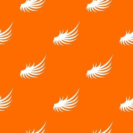 Wing pattern repeat seamless in orange color for any design. Vector geometric illustrationのイラスト素材