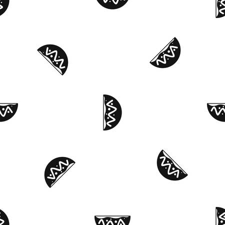 Asian dish pattern repeat seamless in black color for any design. Vector geometric illustrationのイラスト素材