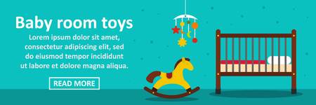 Baby room toys banner horizontal conceptのイラスト素材