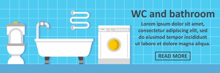Wc and bathroom banner horizontal conceptのイラスト素材