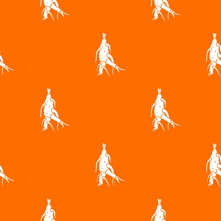 Ginseng panax root pattern repeat seamless in orange color for any design. Vector geometric illustrationのイラスト素材