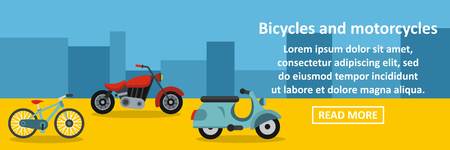Bicycles and motorcycles banner horizontal conceptのイラスト素材