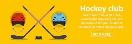Hockey club banner horizontal concept. Flat illustration of hockey club banner horizontal vector concept for webのイラスト素材