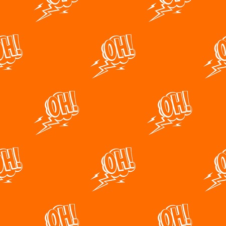 Oh, speech bubble pattern repeat seamless in orange color for any design. Vector geometric illustrationのイラスト素材