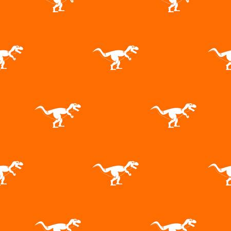 Tyrannosaur dinosaur pattern repeat seamless in orange color for any design. Vector geometric illustrationのイラスト素材
