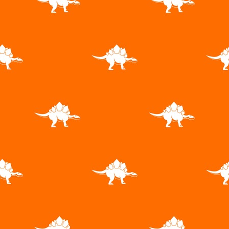 Stegosaurus dinosaur pattern repeat seamless in orange color for any design. Vector geometric illustrationのイラスト素材