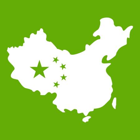 Map of China icon greenのイラスト素材
