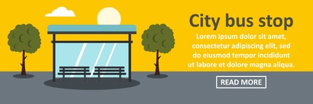 City bus stop banner horizontal conceptのイラスト素材
