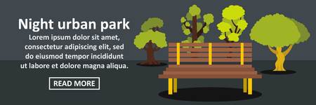 Night urban park banner horizontal conceptのイラスト素材