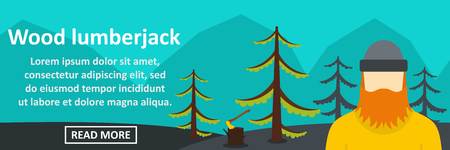 Wood lumberjack banner horizontal conceptのイラスト素材