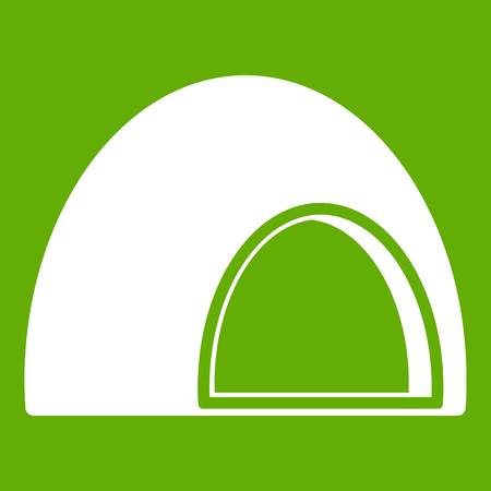 Souffle icon white isolated on green background. Vector illustrationのイラスト素材