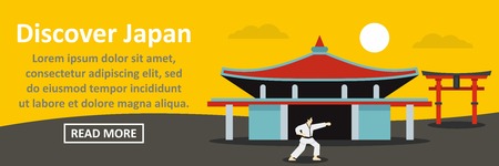 Discover japan banner horizontal concept. Flat illustration of discover japan banner horizontal vector concept for webのイラスト素材