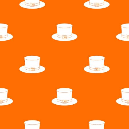 Leprechaun hat pattern repeat seamless in orange color for any design. Vector geometric illustrationのイラスト素材