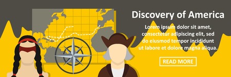 Discovery of america banner horizontal conceptのイラスト素材