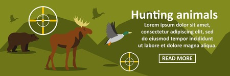 Hunting animals banner horizontal conceptのイラスト素材