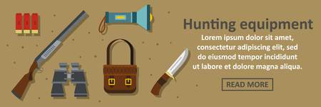 Hunting equipment banner horizontal conceptのイラスト素材